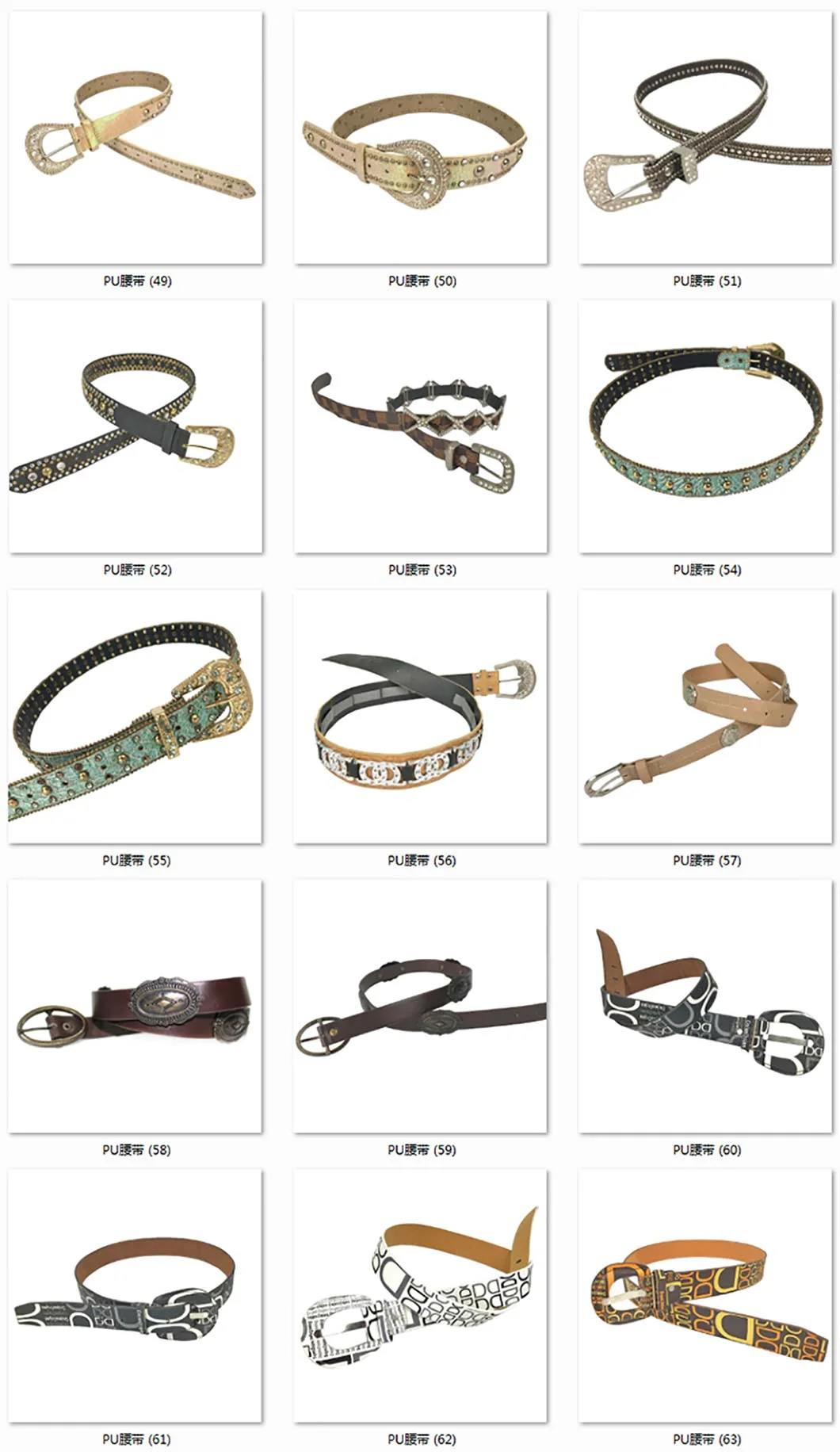 Factory OEM Wholesale Fashion Casual Women Belt PU Leather Belts