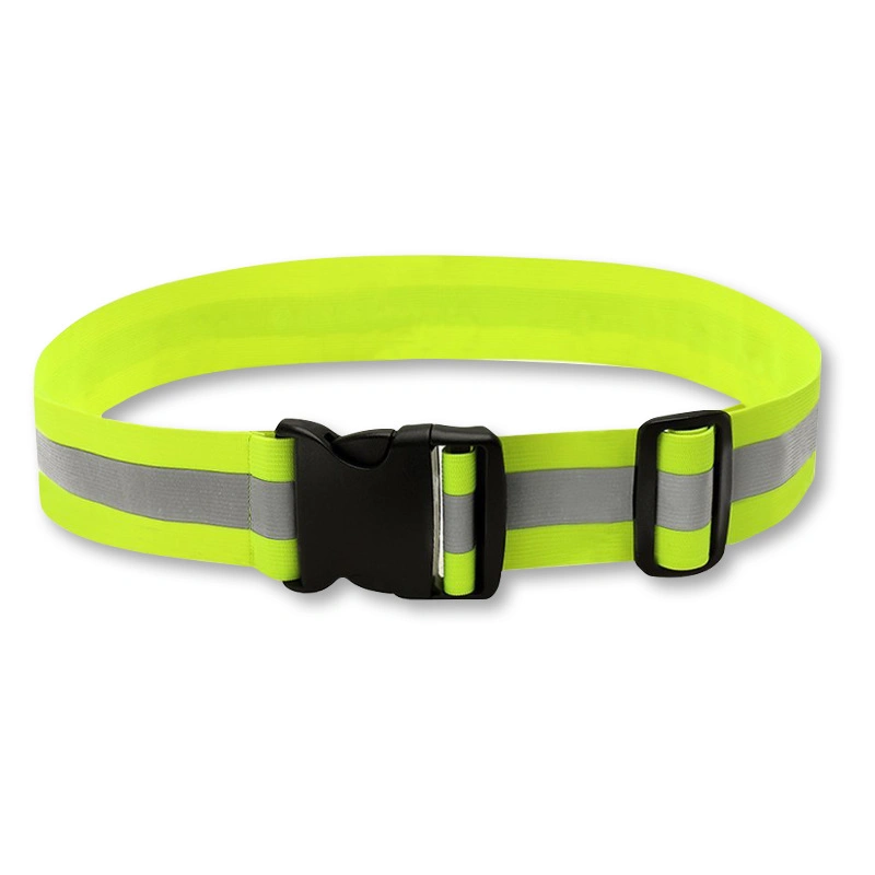 Fluo Green Adjustable Reflective Elastic Waist Belt Running Cycling Reflective Belt Waistband