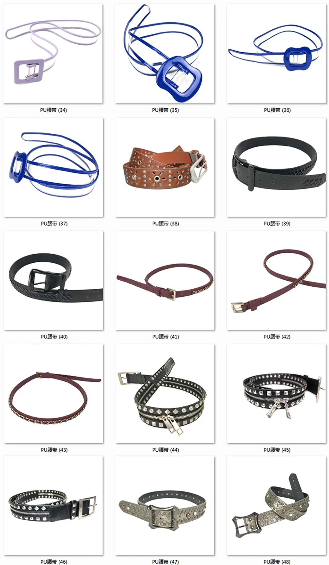 Fashion Belt Women′s Pin Buckle Belt PU Belts for Women Wholesale Colorful Fashion Belt Factory